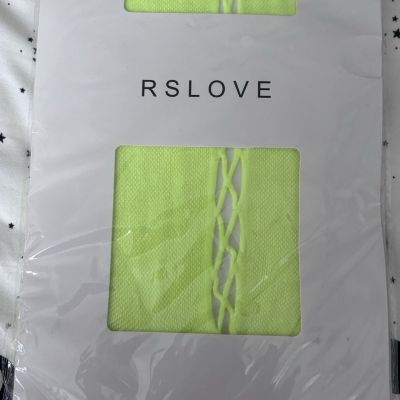 RSLOVE Women’s Thigh-High Florescent Yellow Stockings With Antiskid Silicone